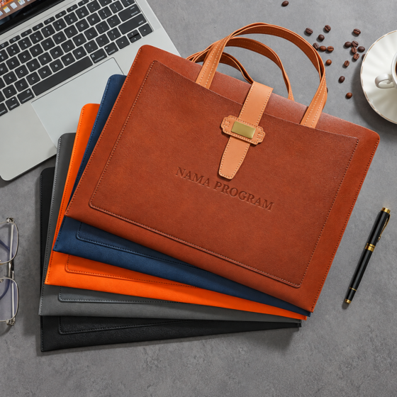 Laptop Sleeve With Handle - Pu Leather