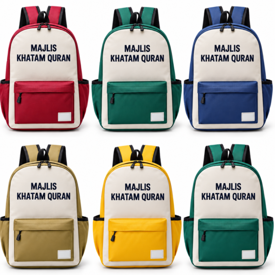 Custom kids program bag tote photo with MAJLIS KHATAM QURAN print